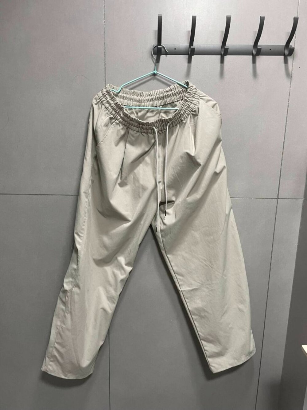 Beige Drawstring Casual Pants